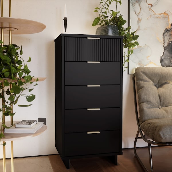 Granville Tall 23.62 Narrow Dresser In Black